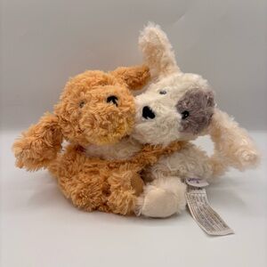 Warmies Plush Puppy Hugs Stuffed Animals Dogs Weighted Microwaveable Set of 2 9”